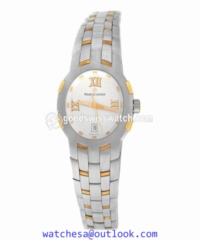 Maurice Lacroix Silver Gold Ladies Milestone Ms1013-ps103-110 Steel Quartz Watch