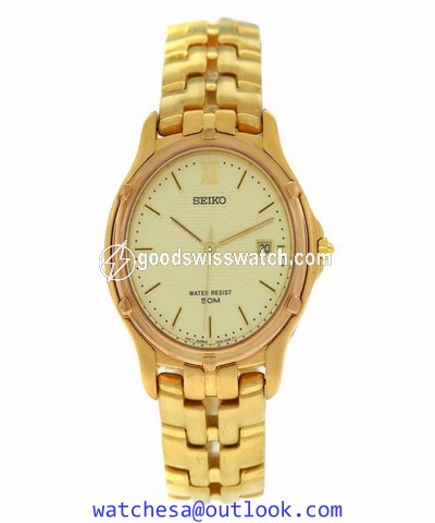 Seiko Gold Le Grand Sport Slc030 Plated Steel Date Quartz 36mm Watch