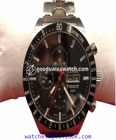 Tissot Black with Stainless Steel Band Prs516 45mm Chronograph Watch