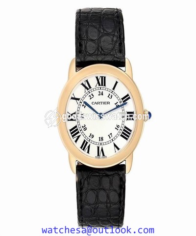 Cartier Silvered Ronde Solo 36mm Large Yellow Gold Steel Unisex W6700455 Watch