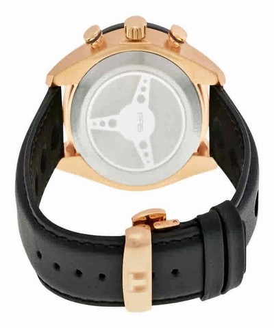 Tissot Gold Tone Black Prs 516 Chronograph Mens Leather Watch